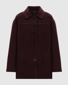 Max Mara Бордове пальто GIUGNO з вовни SMMGIUGNO