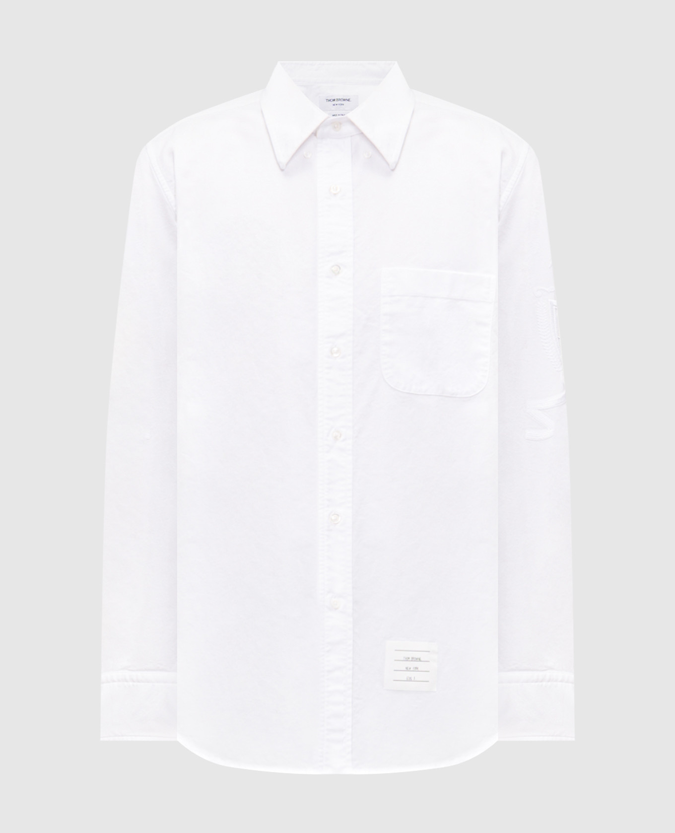 

Белая рубашка с вышивкой эмблемы, Белый, Рубашки