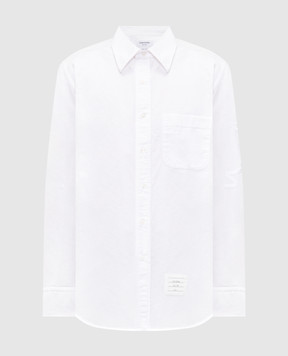 Thom Browne Біла сорочка з вишивкою емблеми MWL272EE1518