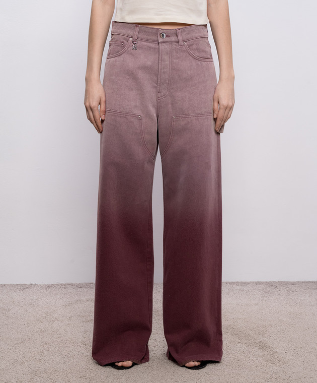 AMIRI Розовые джинсы с эффектом деграде AWBMJE1021 изображение 3
