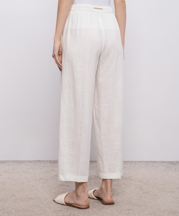 Herno Брюки цвета айвори с леном PT000222D12689 изображение 3