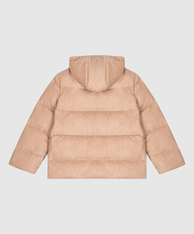 Brunello Cucinelli Детский бежевый пуховик из шерсти B038PJ335B изображение 2