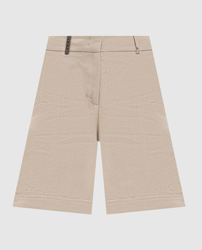 Peserico Бежеві шорти з льону з відворотами P0414002606