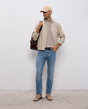 Brunello Cucinelli Блакитні джинси з патчем логотипа M283PD3210