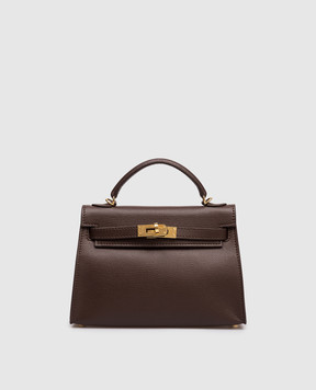 Babe Pay Pls Коричневая сумка-сетчел из кожи 6509