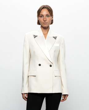 Versace двубортный жакет из шерсти цвета айвори 10269221A18305