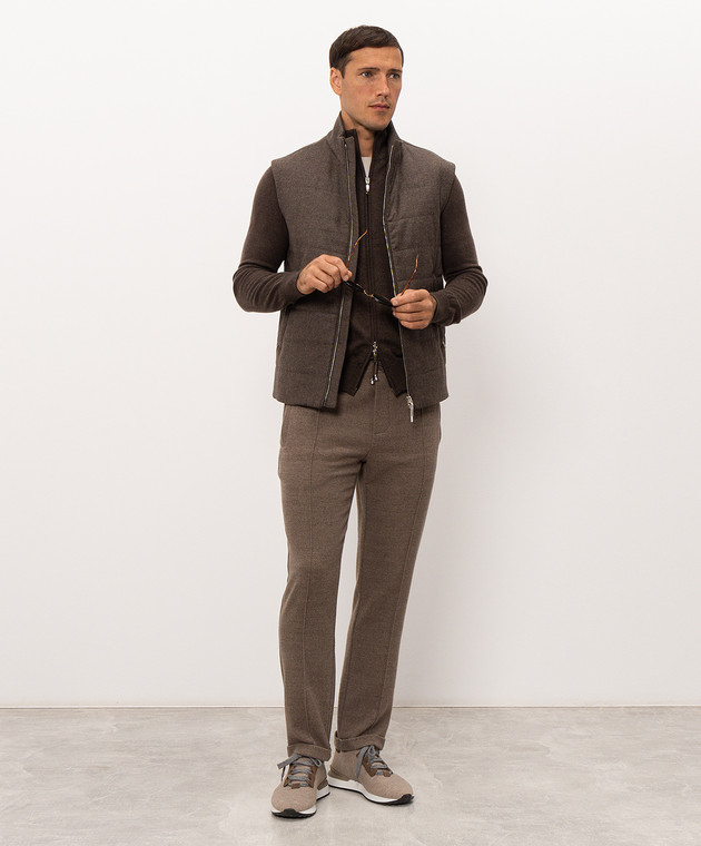 Doriani Cashmere Коричневые брюки из шерсти P161CSF19T125 изображение 2