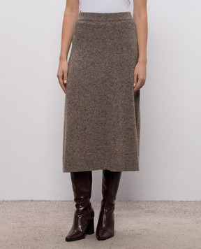 Max Mara Weekend Коричневая юбка ALOA с шерстью и шелком WKDALOA