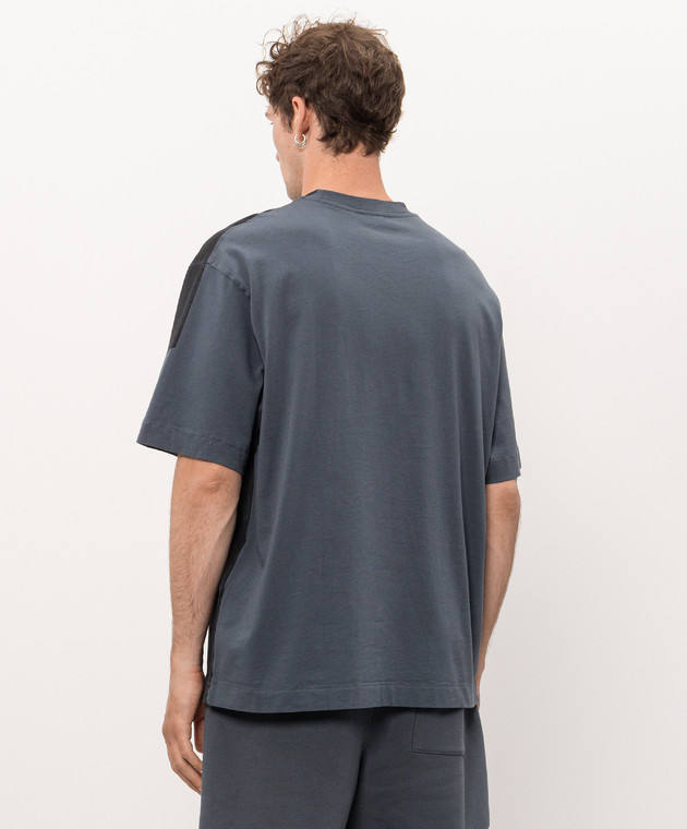 Off-White Голубая футболка с принтом логотипа 44MAA120F26J01D изображение 4