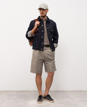 Brunello Cucinelli Коричневое поло с логотипом логотип M29800195