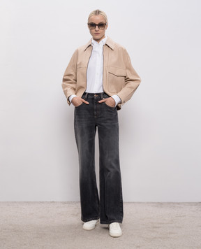 Brunello Cucinelli Белая рубашка с вышивкой эмблемы ML944VT706