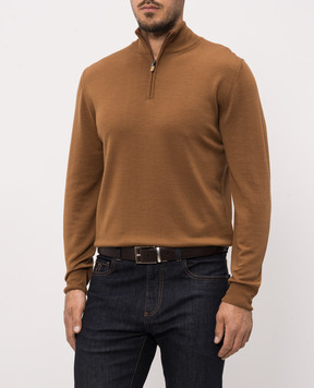 Canali Коричневий шкіряний двосторонній ремінь KA0003350C