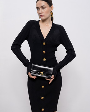 Balmain Черный кожаный клатч Shuffle GN1ON259LMTE
