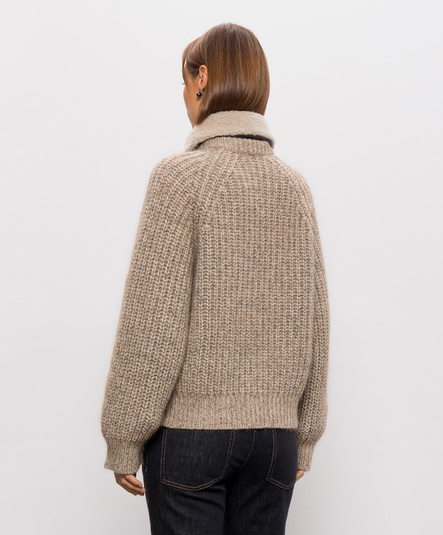 Brunello Cucinelli Бежевий кардиган з кашеміром MTP358106 зображення 4