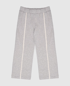 Moncler ENFANT Детские утепленные серые спортивные штаны L29548H00005899PS