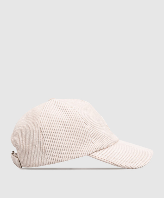 Moncler Бежевая вельветовая кепка с нашивкой логотипа L20933B000075964B изображение 3