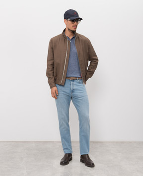 Brunello Cucinelli Голубые джинсы с патчем логотипа M283PO1090
