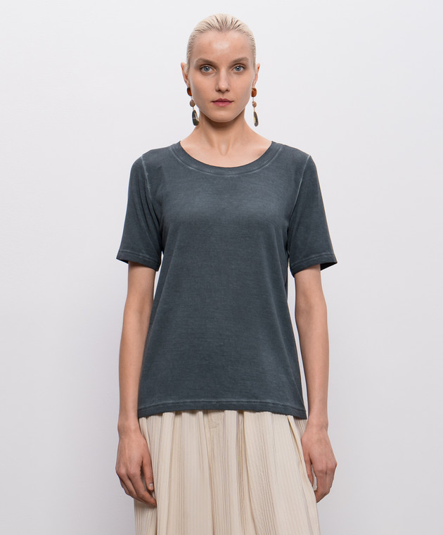 UMA WANG Синя футболка Tir UW1032 зображення 3