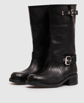 Max Mara Weekend Черные кожаные сапоги ADDOBBO WKAADDOBBO