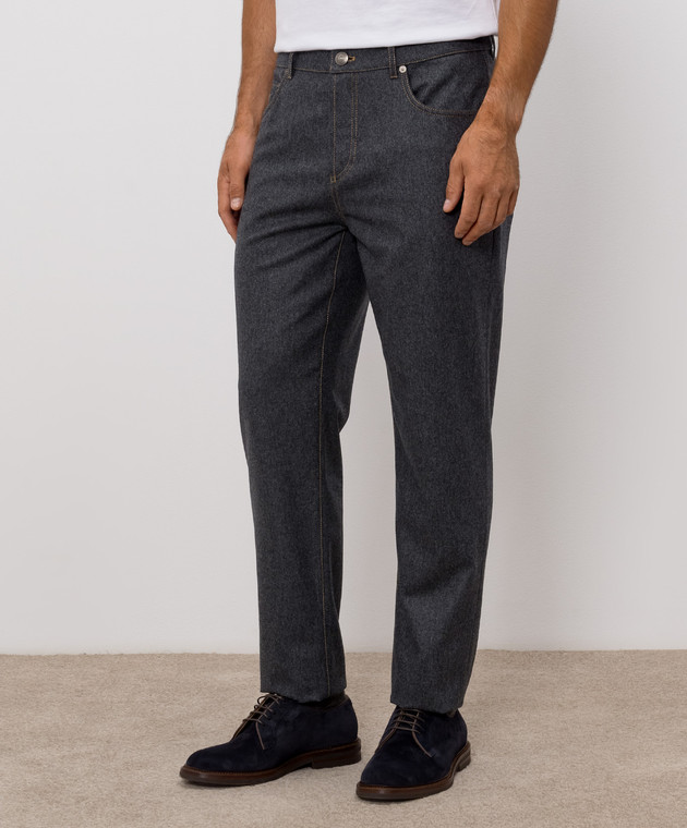 Brunello Cucinelli Серые брюки из шерсти M038PF1012 изображение 3