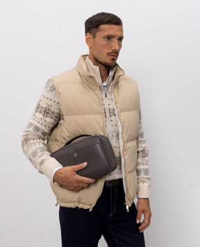 Brunello Cucinelli Коричнева шкіряна сумка Travel MWZNBU441