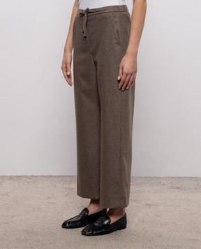 Max Mara Коричневые брюки FLORIA из шерсти SMMFLORIA
