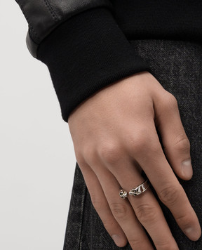 Alexander McQueen Серебристое кольцо 855354J160Y