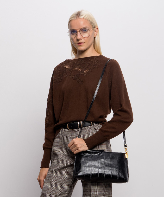 Gianni Chiarini Чорна шкіряна сумка крос-боді Fanny BS12644EEL зображення 2