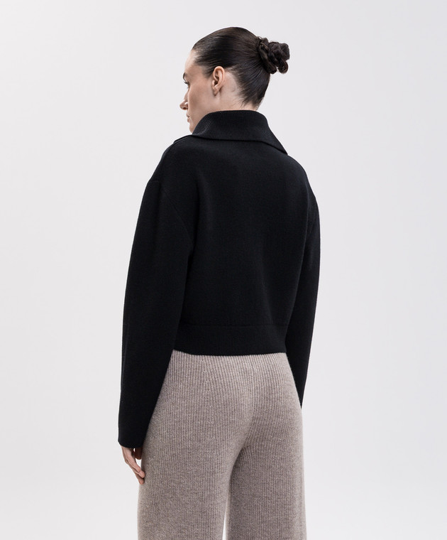 Allude Чорний укорочений кардиган з вовни та кашеміру 26517611 зображення 4