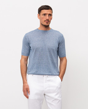 Cashmere&Whiskey Голубая футболка с льном MS003