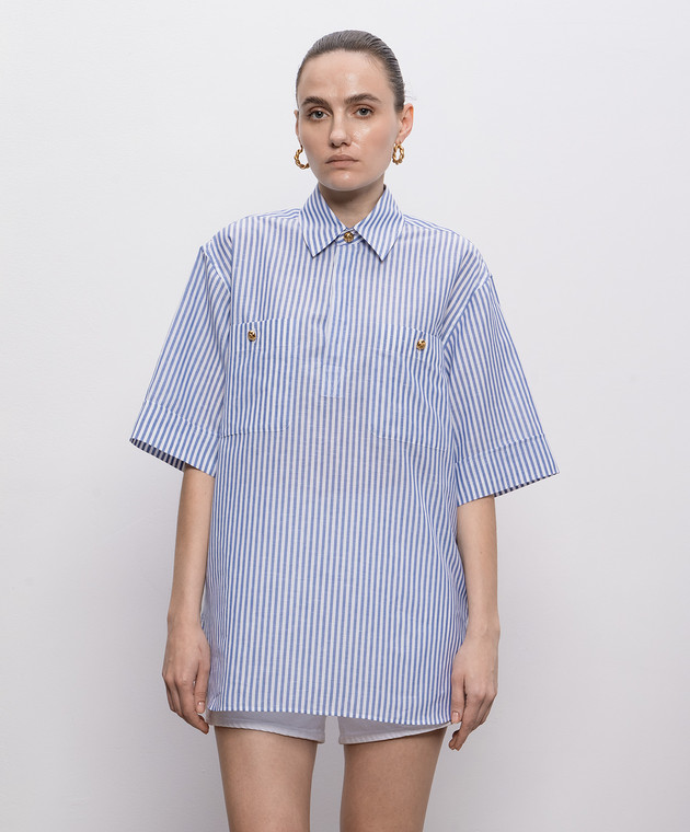 Valentino Рубашка с леном в полоску 8V0AAF26BH0 изображение 3