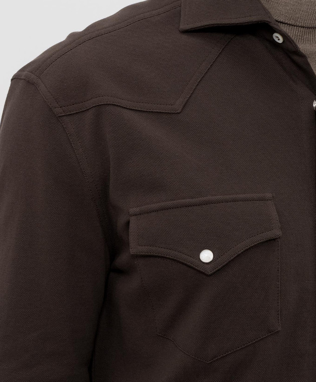 Brunello Cucinelli Коричневая рубашка ME8546666 изображение 5
