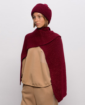 Twinset Бордовый шарф с люрексом 262TA4621