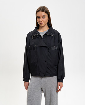 Yves Salomon Army Черная куртка с кожаными вставками 26EFV01257L04W