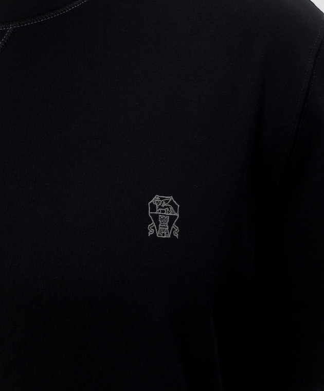Brunello Cucinelli Чорна футболка з емблемою M0B137451G зображення 4