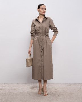 Peserico Сукня-сорочка кольору хакі з ланцюжком A02540D00A01979