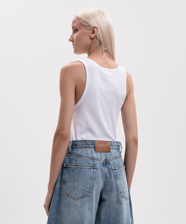 Vetements Белая майка в рубчик с принтом MH27TT214W изображение 4