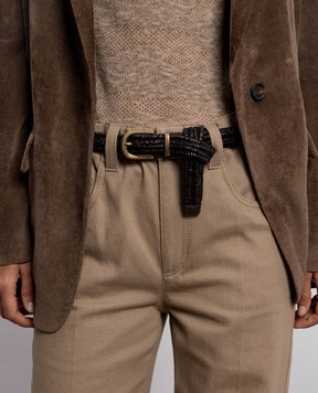 Brunello Cucinelli Коричневый плетеный ремень M0NAPC228P