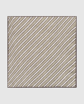 Brunello Cucinelli Зеленый платок-паше из шелка MX8680091