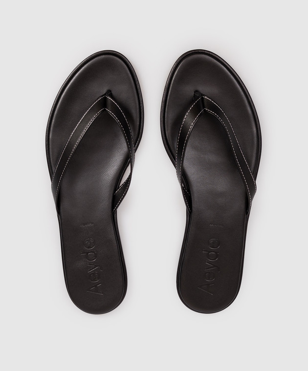 Aeyde Чорні шкіряні шльопанці Melody FSFDMR08FL191SS25800007 зображення 4