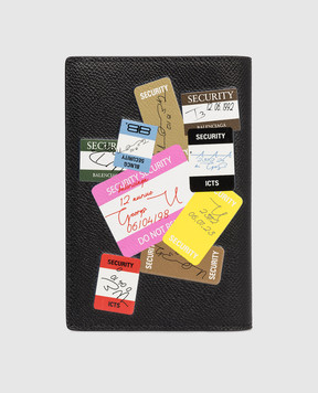 Balenciaga Черная кожаная обложка для паспорта с логотипом 7877422AB45