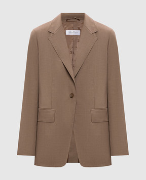 Max Mara Коричневый жакет CIRCENSE из шерсти MXMCIRCENSE