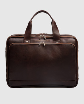 Brunello Cucinelli Коричневый кожаный портфель MBCIBU391