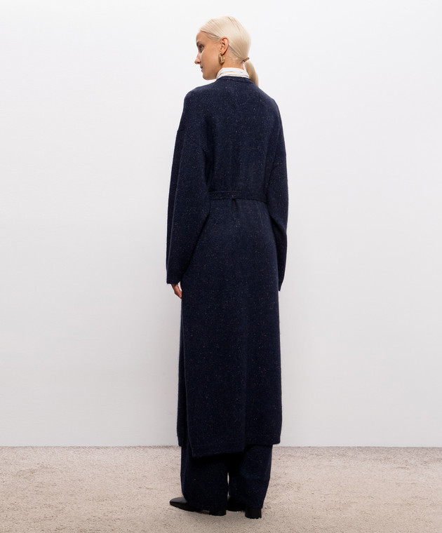 Fabiana Filippi Синий удлиненный кардиган с шерстью MAD216F088M258 изображение 4