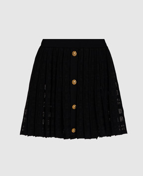 Balmain Чорна спідниця-плісе GF1LB664KJ34