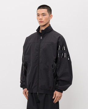 Vetements Чорна спортивна куртка з вишивкою логотипа ME76GJ115BB