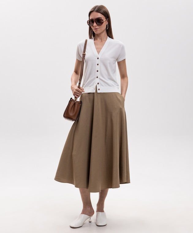Max Mara Білий кардиган FINITO з короткими рукавами MXMFINITO зображення 2
