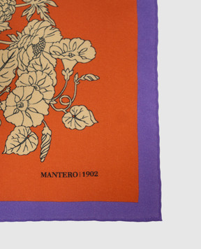 MANTERO 1902 Оранжевый платок из шелка в цветочный принт 0909F0023G63167