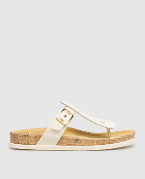 Premiata Жовті шкіряні лаковані шльопанці M7391