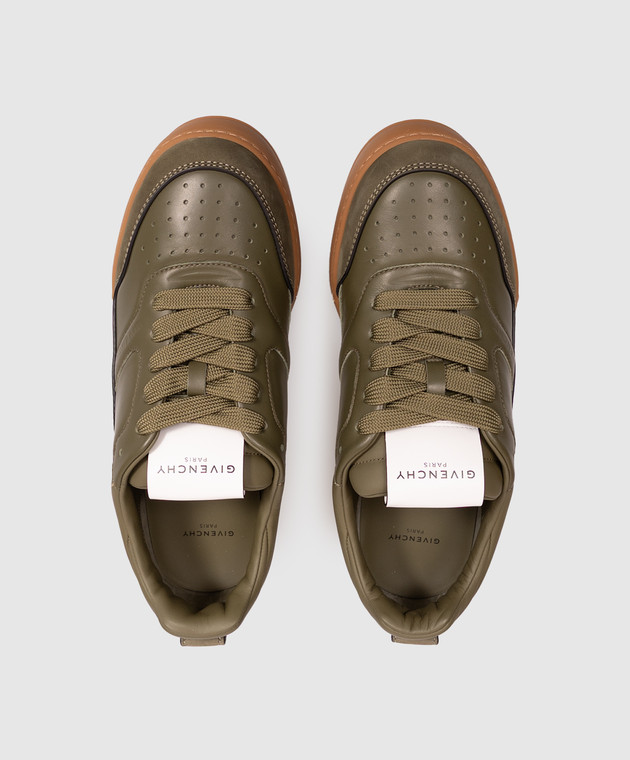 Givenchy Кожаные кроссовки цвета хаки Yard BH00B5H1XV изображение 4